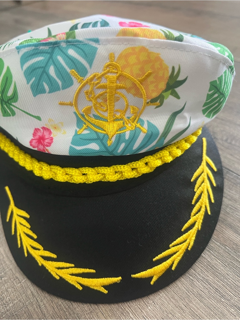 Tropical Captain Hat with Yellow Embroidery ⭐️Boutique New Item ⭐️ - Picture 4 of 7